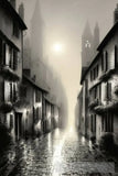 Street In Black And White Ai Artwork