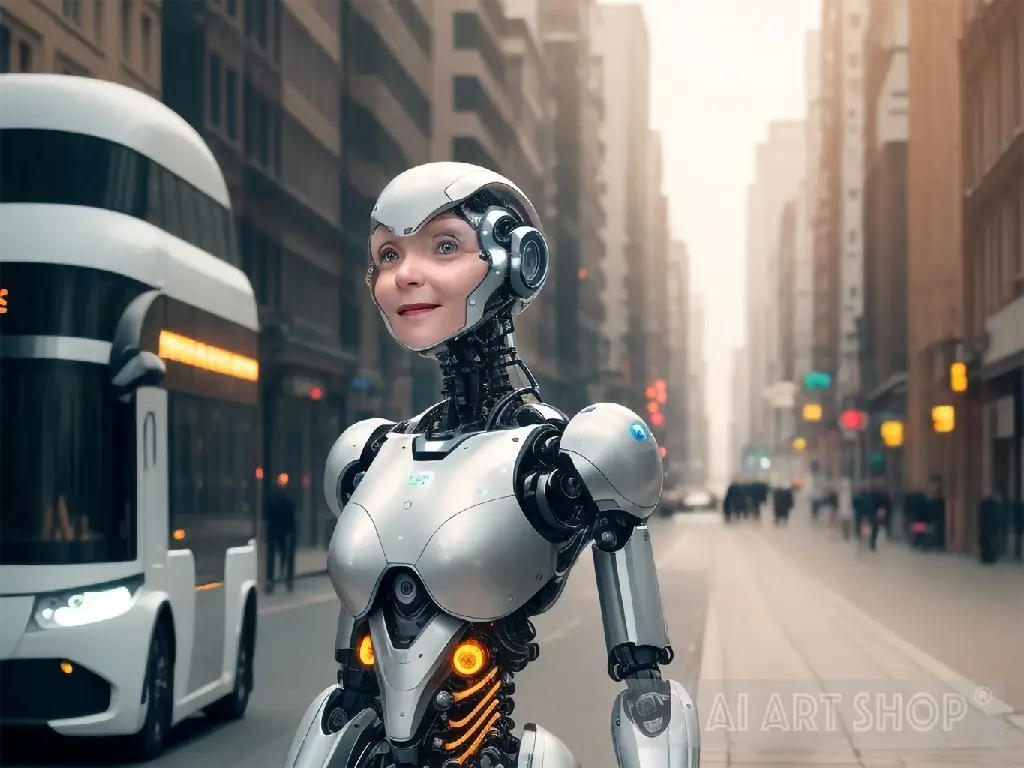 AI Art: Human-Machine Hybrid Standing in a City of Tomorrow