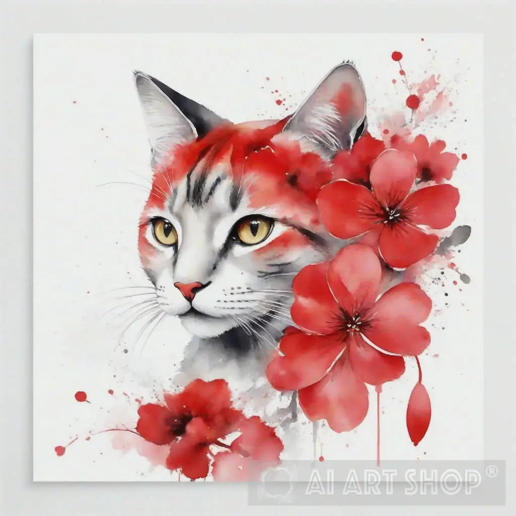 strong colorful cat