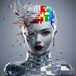 Stunning Futuristic Artwork Of A Fashion Figure For Beautiful Girl’s Face Shows On Her Head In