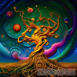 Stylized Cosmic Tree Nature Ai Art