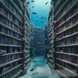 Submerged Library: A Breathtaking Underwater Haven Of Knowledge Ai Artwork