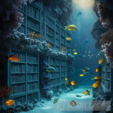 Submerged Library: A Breathtaking Underwater Haven Of Knowledge Ai Artwork
