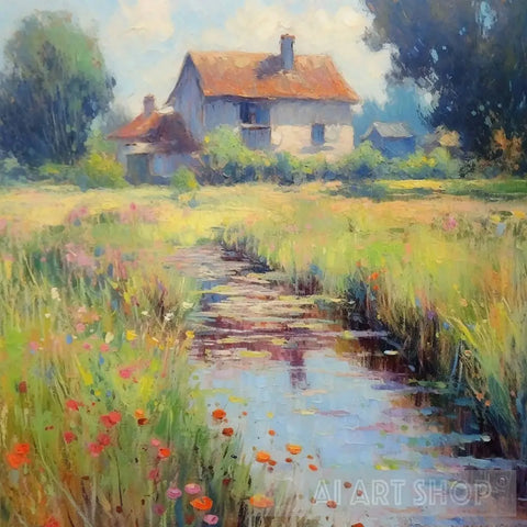 Summer Cottage Impressionist Ai Painting Impressionism Art