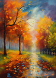 Summer Storm With Leaves Blowing. Abstract Ai Art