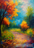 Summer Storm With Leaves Blowing. Abstract Ai Art