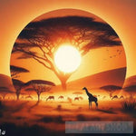 Sun Set At The Safari Landscape Ai Art