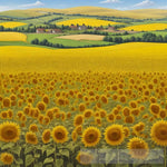 Sunflower And Wheat Fields Landscape Ai Art