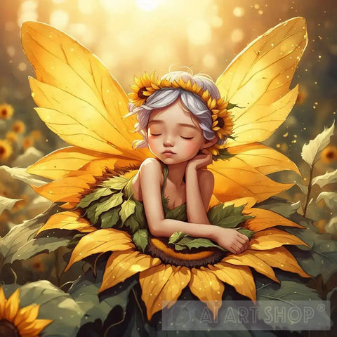 Sunflower Fairy Ai Artwork