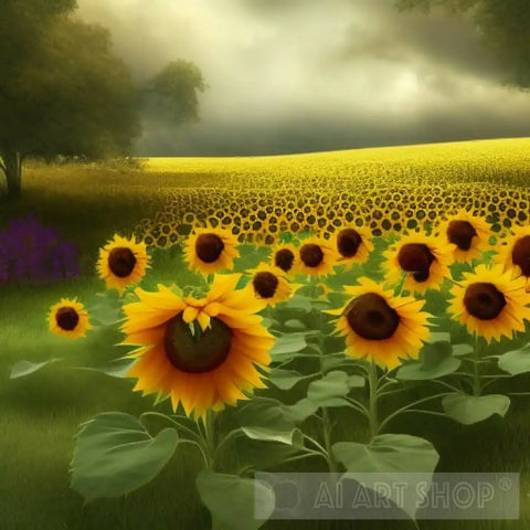 Sunflower Fields Ai Artwork