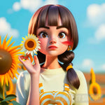 Sunflower Girl Ai Artwork