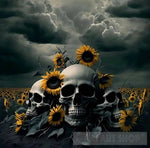 Sunflowers And Skulls Ai Painting