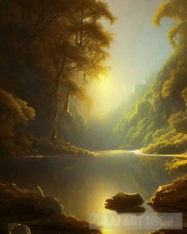 Sunrise On The River Ai Painting
