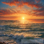 Sunrise Time Over The Sea Landscape Ai Art