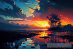 Sunset 01 Impressionism Ai Art