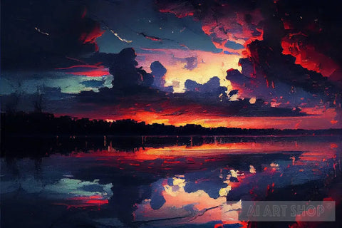 Sunset 02 Impressionism Ai Art