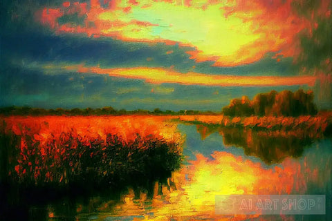 Sunset 05 Impressionism Ai Art