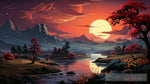 Sunset At Upper River Nature Ai Art