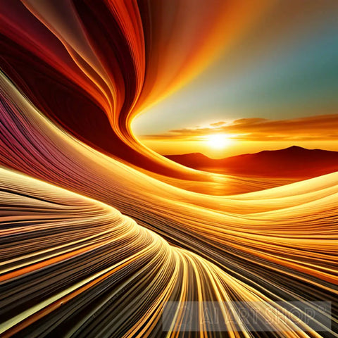 Sunset Curves Nature Ai Art