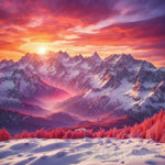 Sunset In The Alps Nature Ai Art