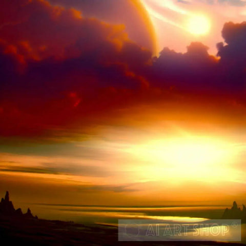 Sunset Landscape Ai Art