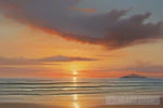 Sunset On The Beach Landscape Ai Art