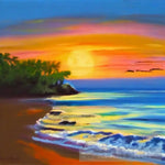 Sunset On The Island Impressionism Ai Art