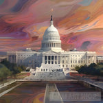 Sunset Over The Capitol Building Ai Painting