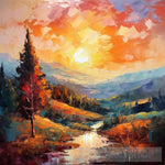 Sunsetting Landscape Ai Art