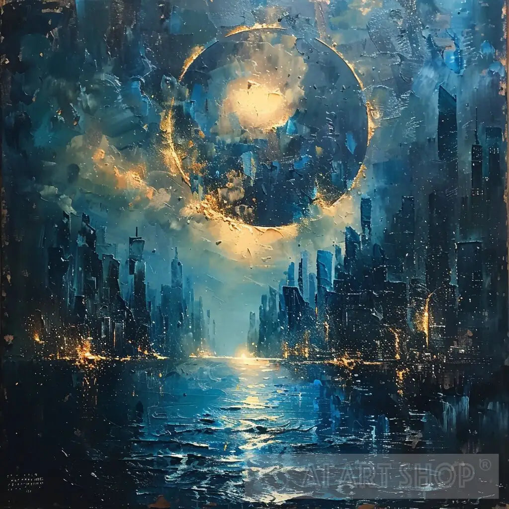 Submerged Abstract Surreal Submerged City - Abstract Expressionist Art