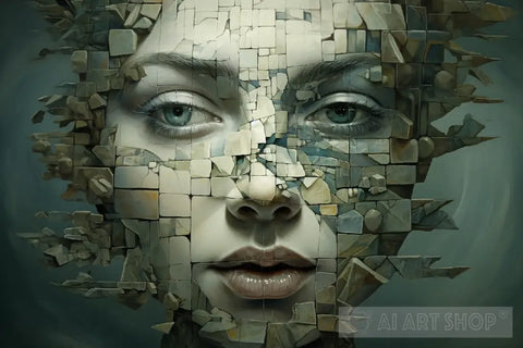 Surreal Woman In Mosaic Surrealism Ai Art