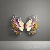 Symphony Of Nature: A Digital Canvas Fluttering Butterflies And Blossoming Flowers’ Animal Ai Art