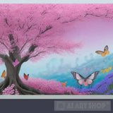 Symphony Of Nature: A Digital Canvas Fluttering Butterflies And Blossoming Flowers’ Animal Ai Art