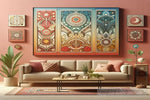 Symphony Of Patterns: A Modern Living Space Ai Painting