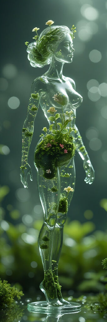 glass, nature, woman, glass woman, glass art, girl, mother nature,