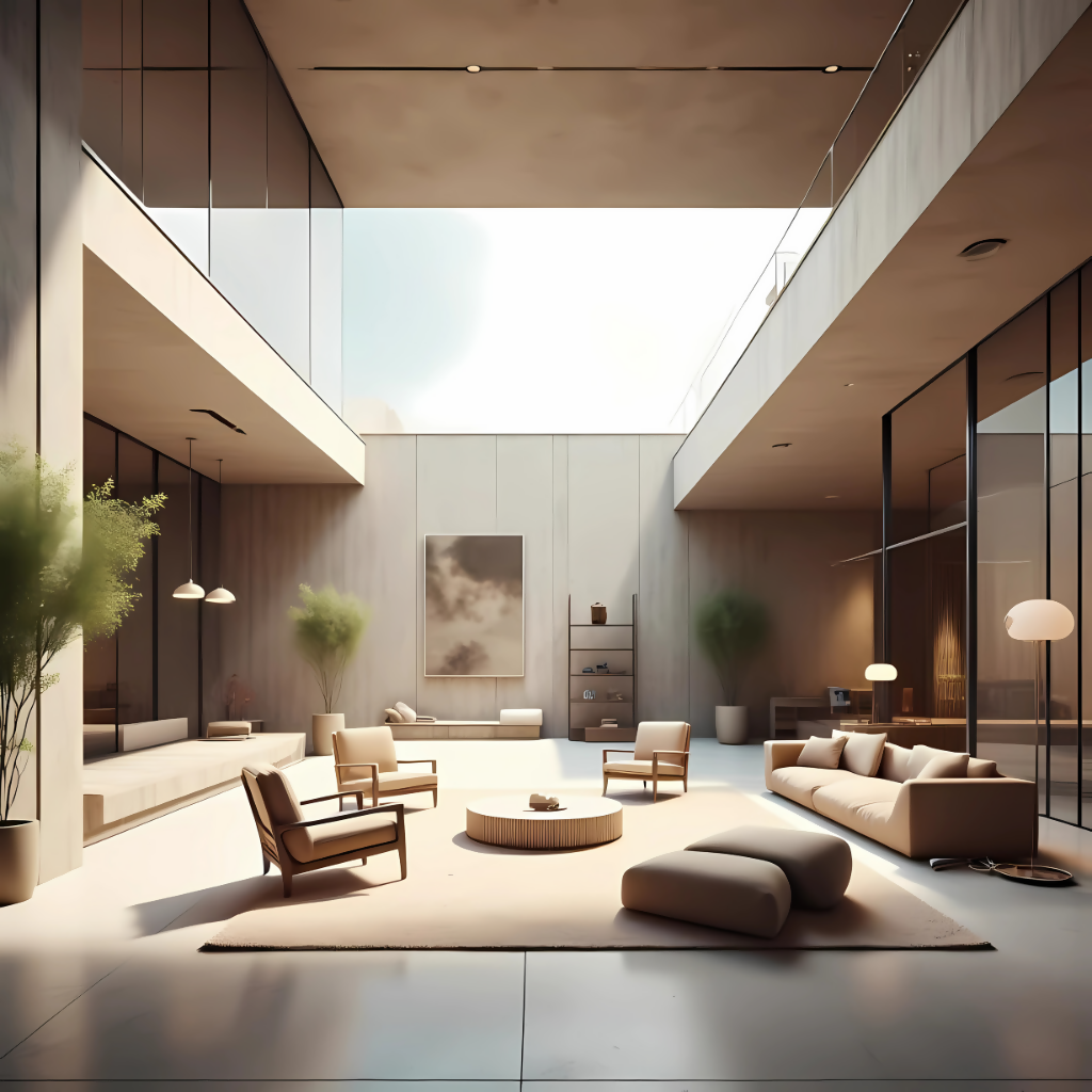 Serene Minimalism – AI-Generated Luxury Interior Art