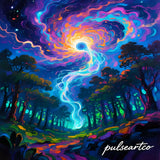 Ethereal Cosmic Portal, Limited Edition Abstract Print, Talismanic Biophilic Decor, PulseArtCo Luxury Signature