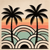 Boho waves and palms