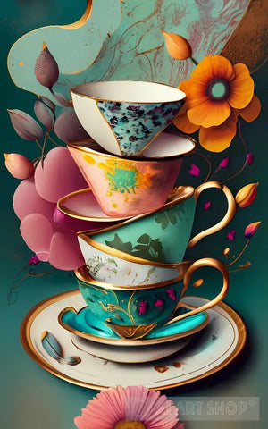 Tea Cups 01 Still Life Ai Art