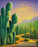 Terra Spinosus Cacti At Dusk Landscape Ai Art