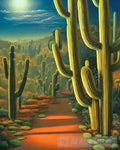 Terra Spinosus Night Cacti Landscape Ai Art