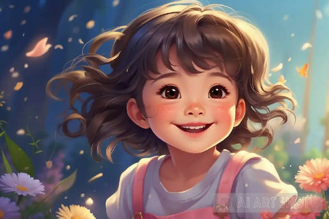 The Anime Image Depicts A Laughing Baby Ai Artwork