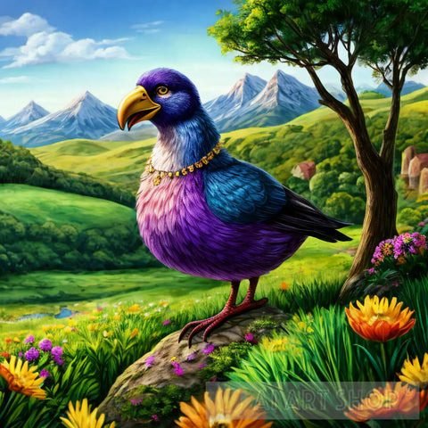 The Bird In The Field (First Edition V1) Nature Ai Art