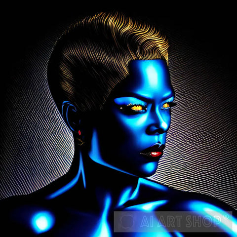 The Blue Woman (Crayon Edition) Ai Artwork