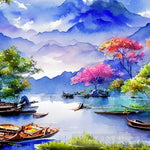 The Canoes Corner Landscape Ai Art