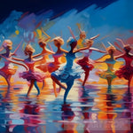 The Dancers Dressed In Brightly Colored Clothing Are Busy Practicing On The Water Ai Artwork