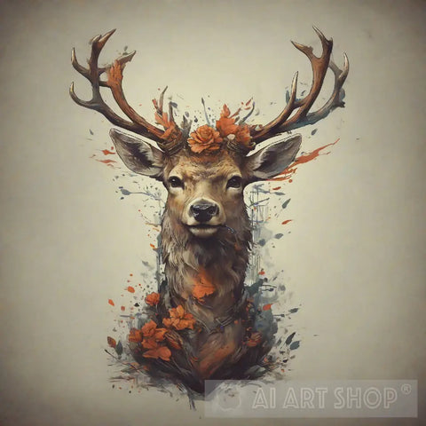 The Deers Head Ai Painting