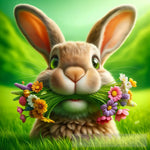 The Flower-Bearing Rabbit Animal Ai Art