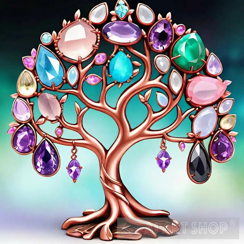 The Gemstone Tree Ai Artwork