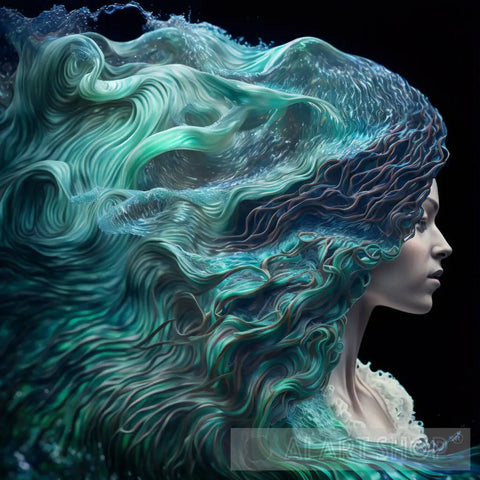 The Goddess Of The Sea Portrait Ai Art